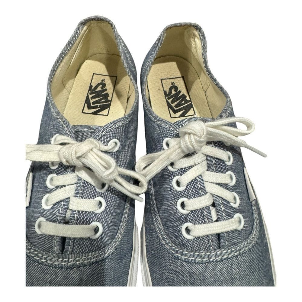 Vans Authentic Chambray Denim Women's Men's Lace-up Sneakers 9 - Picture 6 of 7